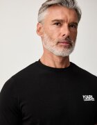 Karl Lagerfeld тениска мъжка от памук с еластан черна 563235.755781