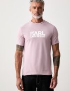 Karl Lagerfeld тениска мъжка от памук с еластан розова 563235.755780