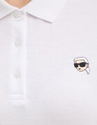 Karl Lagerfeld тениска с яка дамска памучна IKON бяла B2W17098