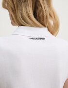Karl Lagerfeld тениска с яка дамска памучна IKON бяла B2W17098