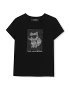 Karl Lagerfeld тениска за деца с памук черна Z31158