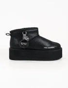 Karl Lagerfeld Thermo апрески дамски от кожа черни KL48527