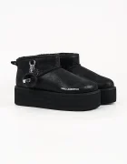 Karl Lagerfeld Thermo апрески дамски от кожа черни KL48527