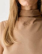Karl Lagerfeld топ дамски от памук с еластан бежов B3W17063