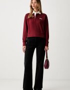 Kenzo блуза дамска от памук бордо FG62PO5504SU