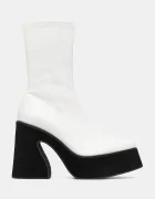 Koi Footwear Боти GT1 в бяло с дебел ток