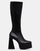 Koi Footwear ботуши под коляното с дебел ток дамски MC-21 черни MC-21