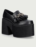 Koi Footwear мокасини с дебел ток Dark Delights Chunky Heart Shoes черни GW02