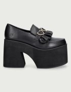 Koi Footwear мокасини с дебел ток Dark Delights Chunky Heart Shoes черни GW02