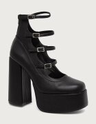 Koi Footwear обувки с дебел ток Gurren Strappy Platform черни DBP17