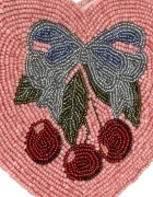 Konges Sløjd BEADED HEART BAG розова KS104220