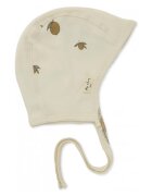 Konges Sløjd Бебешка памучна шапка BABY HELMET GOTS в бежово с фина плетка от памук