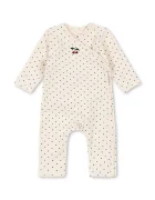 Konges Sløjd бебешки гащеризон за деца от памук с еластан BASIC NEWBORN ONESIE GOTS бежов KS105898