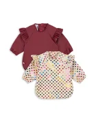 Konges Sløjd Бебешки лигавник 2 PACK GLITTER DINNER BIB WITH SLEEVES AND FRILL (2 броя)