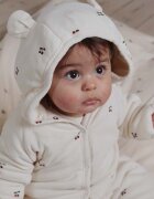 Konges Sløjd Бебешки памучен къс гащеризон NEWBORN ONESIE WITH HOOD