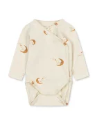Konges Sløjd боди за бебе от памук с еластан BASIC LS NEWBORN BODY GOTS бежово KS106381