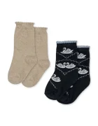Konges Sløjd чорапи за деца 2 PACK JACQUARD SWAN SOCKS 2 броя тъмносини KS107620