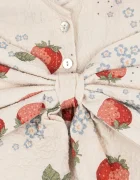 Konges Sløjd Детска памучна рокля AVA SS BOW DRESS GOTS в бежово къса разкроена KS104650