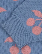 Konges Sløjd Детска памучна рокля LAPIS KNIT DRESS GOTS в лилаво къса с уголемена кройка KS103854
