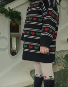Konges Sløjd Детска рокля с вълна BELOU KNIT DRESS в тъмносиньо къса със стандартна кройка KS104227