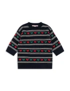 Konges Sløjd Детска рокля с вълна BELOU KNIT DRESS в тъмносиньо къса със стандартна кройка KS104227