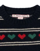 Konges Sløjd Детска рокля с вълна BELOU KNIT DRESS в тъмносиньо къса със стандартна кройка KS104227