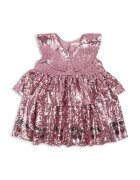 Konges Sløjd Детска рокля STARLA SEQUIN DRESS в розово къса разкроена KS101689