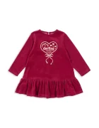 Konges Sløjd Детска рокля VELOU DRESS GOTS в бордо къса разкроена KS104029
