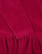 Konges Sløjd Детска рокля VELOU DRESS GOTS в бордо къса разкроена KS104029