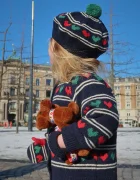 Konges Sløjd Детска жилетка с въ;на BELOU KNIT CARDIGAN в тъмносиньо KS104225