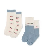 Konges Sløjd Детски чорапи 2 PACK CHERRY SOCKS (2 чифта) в бежово KS103310