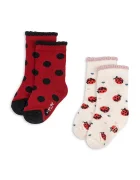 Konges Sløjd Детски чорапи 2 PACK LADYBUG JACQUARD SOCKS в червено KS104590