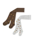 Konges Sløjd Детски чорапогащи 2 PACK JAQUARD TIGHTS LEMON (2 чифта)