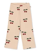 Konges Sløjd панталон за деца от памук с еластан ELLA PANTS GOTS бежов с висока талия KS105984