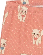 Konges Sløjd панталон за деца от памук с еластан ELLA PANTS GOTS розов с висока талия KS105984