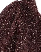 Konges Sløjd разкроена рокля от кадифе VIOLA DRESS кафява с пайети KS106646
