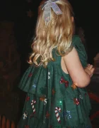 Konges Sløjd разкроена рокля YVONNE CHRISTMAS DRESS зелена с празничен десен KS108137