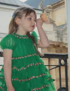 Konges Sløjd рокля babydoll JOELLE DRESS зелена KS106049