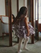 Konges Sløjd рокля FIA FRILL DRESS GRS синя с изчистена шарка KS106017