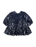 Konges Sløjd рокля LILA SEQUINS BOW DRESS тъмносиня KS106100