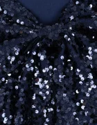 Konges Sløjd рокля LILA SEQUINS BOW DRESS тъмносиня KS106100