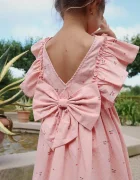 Konges Sløjd рокля от памук EVIA FRILL DRESS GOTS розова KS105660