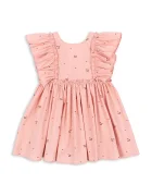 Konges Sløjd рокля от памук EVIA FRILL DRESS GOTS розова KS105660