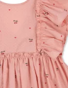 Konges Sløjd рокля от памук EVIA FRILL DRESS GOTS розова KS105660