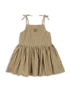 Konges Sløjd рокля от памук KIM ISOTTA DRESS GOTS зелена на каре KS106065