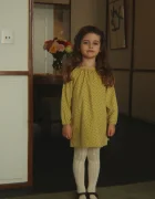 Konges Sløjd рокля от памук MARLO DRESS GOTS жълта с изчистена шарка KS106146