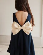 Konges Sløjd рокля тип балон SHEENA DRESS тъмносиня с изчистена шарка KS107392