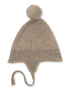 Konges Sløjd шапка с помпон за деца от вълнена материя MATTOU KNIT HELMET кафява KS106150
