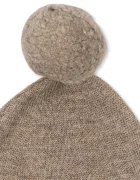 Konges Sløjd шапка с помпон за деца от вълнена материя MATTOU KNIT HELMET кафява KS106150