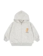 Konges Sløjd суичър с цип и качулка за деца с памук LOU SWEAT ZIP HOOD GOTS сив KS106108